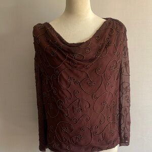Elegant Brownish Burgundy  beaded 4 peice ensemble Women's dress
